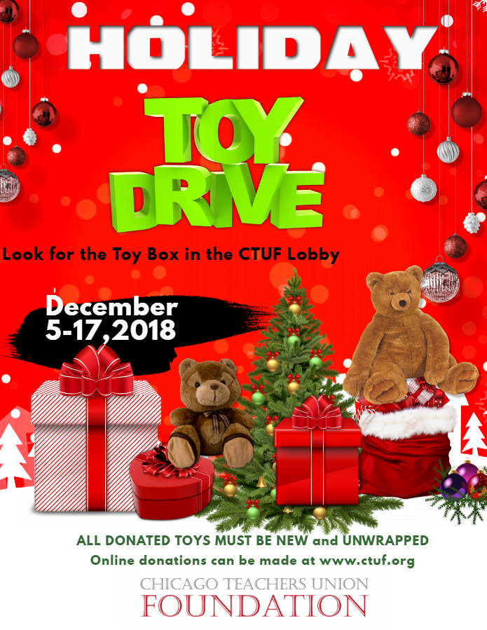 holiday toy drive flyer 2018 chicago teachers union foundation toy drive flyer